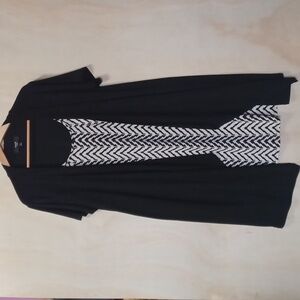 NAIF Chevron Style Dress With Attached Black Sort Sleeve Cover